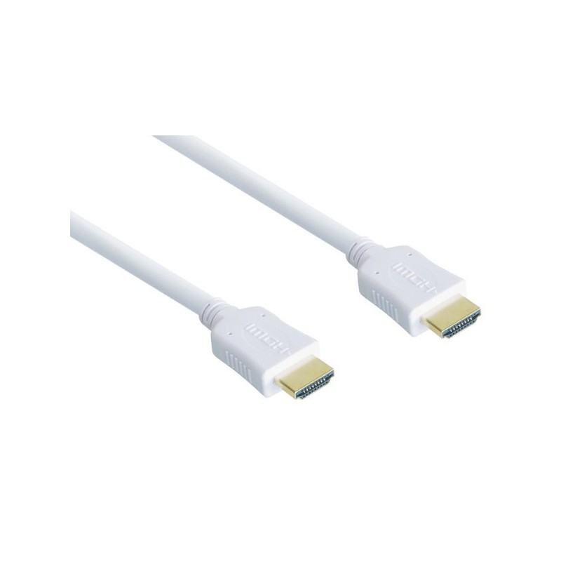 Good Connections High Speed HDMI Cavo 1,5m con Ethernet gold Stecker Bianco